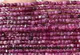 CCU1679 15 inches 2.5mm faceted cube ruby gemstone beads