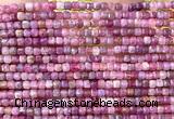 CCU1680 15 inches 2.5mm faceted cube ruby gemstone beads