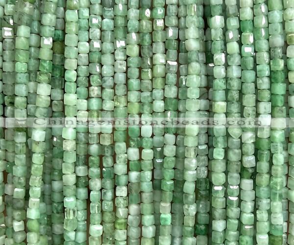 CCU1684 15 inches 2.5mm faceted cube emerald gemstone beads