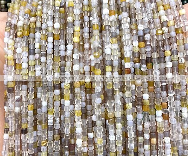 CCU1695 15 inches 2.5mm faceted cube Botswana agate beads