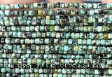 CCU1711 15 inches 2.5mm faceted cube African turquoise beads