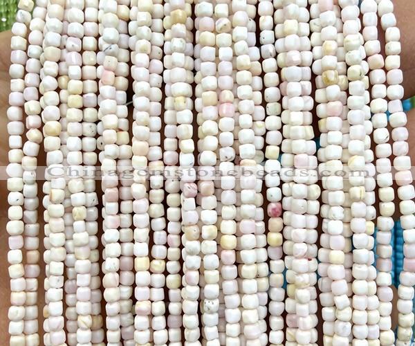 CCU1718 15 inches 2.5mm faceted cube pink queen conch shell beads