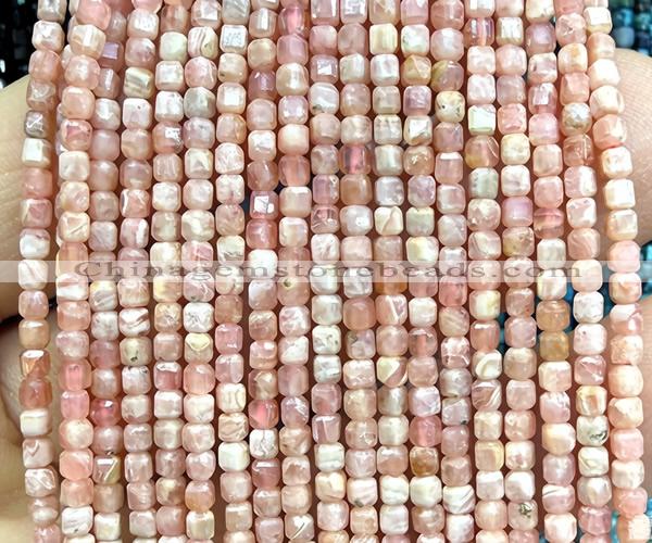 CCU1723 15 inches 2.5mm faceted cube rhodochrosite gemstone beads