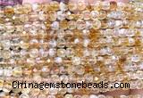 CCU1814 15 inches 4mm faceted cube citrine gemstone beads