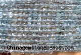 CCU1819 15 inches 4mm faceted cube topaz quartz beads