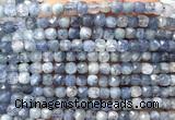 CCU1823 15 inches 4mm faceted cube aquamarine gemstone beads