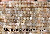 CCU1829 15 inches 4mm faceted cube grey moonstone beads