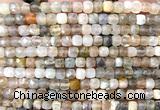 CCU1830 15 inches 4mm faceted cube rainbow moonstone beads