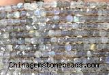 CCU1838 15 inches 4mm faceted cube labradorite beads wholesale