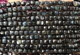 CCU1847 15 inches 4mm faceted cube blue tourmaline beads