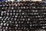 CCU1848 15 inches 4mm faceted cube black tourmaline beads