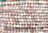 CCU1865 15 inches 4mm faceted cube Chinese pink opal beads