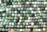 CCU1875 15 inches 4mm faceted cube emerald beads wholesale