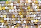 CCU1886 15 inches 4mm faceted cube Botswana agate beads