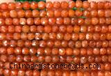 CCU1888 15 inches 4mm faceted cube red agate beads