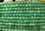 CCU1889 15 inches 4mm faceted cube green agate beads