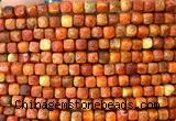 CCU1912 15 inches 4mm faceted cube coral beads wholesale