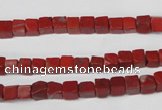 CCU21 15.5 inches 5*5mm cube red jasper beads wholesale