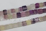 CCU23 15.5 inches 5*5mm cube rainbow fluorite beads wholesale