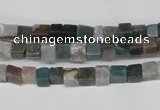 CCU27 15.5 inches 5*5mm cube Indian agate beads wholesale