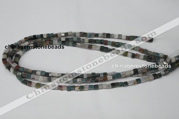 CCU27 15.5 inches 5*5mm cube Indian agate beads wholesale