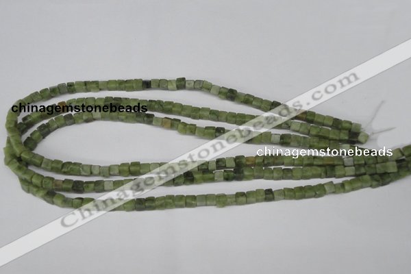 CCU28 15.5 inches 5*5mm cube Canadian jade beads wholesale