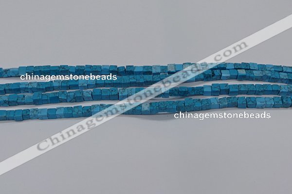 CCU303 15.5 inches 4*4mm cube imitation turquoise beads wholesale