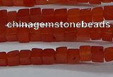 CCU305 15.5 inches 4*4mm cube red agate beads wholesale