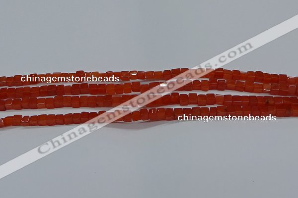 CCU305 15.5 inches 4*4mm cube red agate beads wholesale