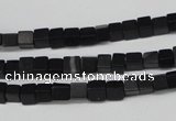 CCU31 15.5 inches 5*5mm cube black agate beads wholesale