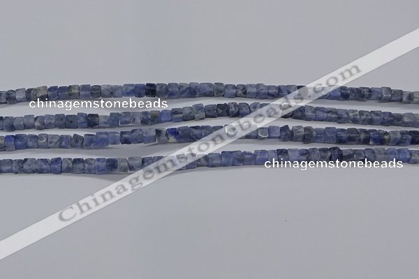 CCU314 15.5 inches 4*4mm cube sodalite beads wholesale