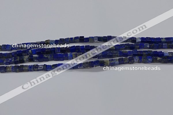 CCU315 15.5 inches 4*4mm cube lapis lazuli beads wholesale