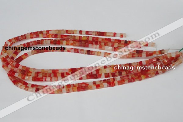 CCU32 15.5 inches 5*5mm cube red agate beads wholesale