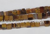 CCU34 15.5 inches 5*5mm cube yellow tiger eye beads wholesale