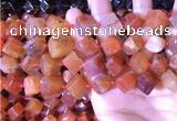 CCU402 15.5 inches 8*10mm - 14*16mm cube red agate beads