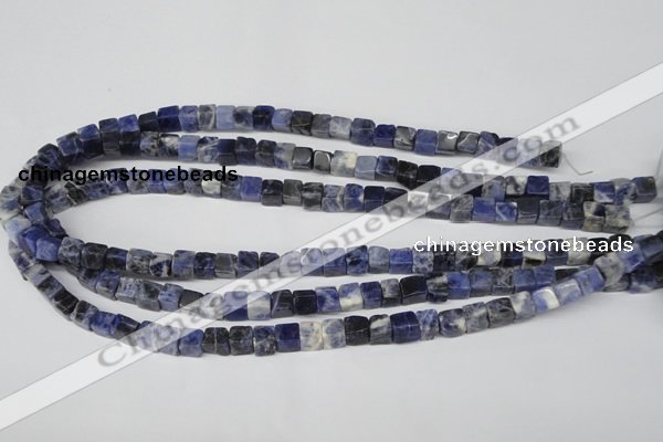 CCU43 15.5 inches 6*6mm cube sodalite gemstone beads wholesale