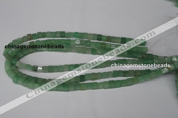 CCU44 15.5 inches 6*6mm cube green aventurine beads wholesale