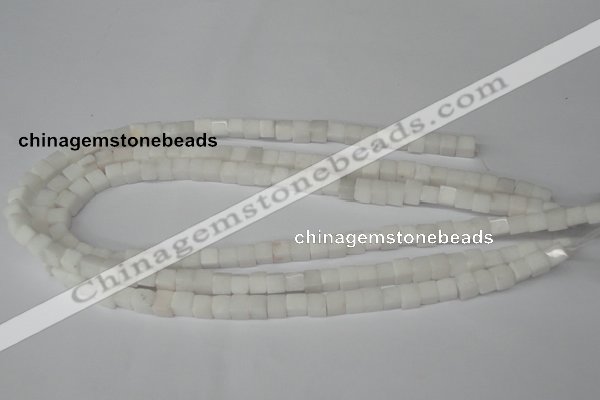 CCU45 15.5 inches 6*6mm cube white stone beads wholesale