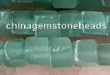 CCU452 15.5 inches 4*4mm cube green aventurine beads wholesale