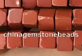 CCU456 15.5 inches 4*4mm cube red jasper beads wholesale