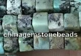 CCU461 15.5 inches 4*4mm cube African turquoise beads wholesale