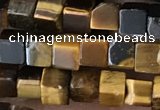 CCU464 15.5 inches 4*4mm cube yellow tiger eye beads wholesale