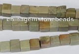 CCU47 15.5 inches 6*6mm cube silver leaf jasper beads wholesale