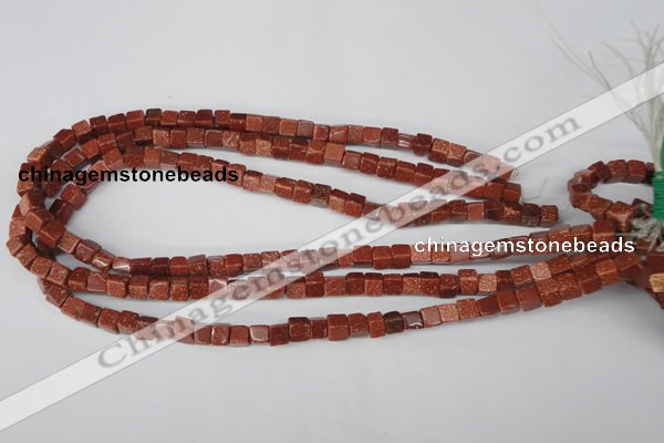 CCU48 15.5 inches 6*6mm cube goldstone beads wholesale