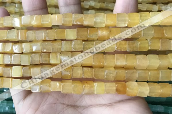 CCU480 15.5 inches 6*6mm cube yellow aventurine beads wholesale