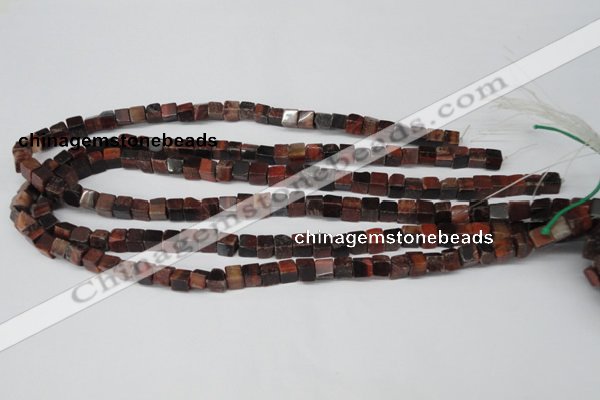 CCU49 15.5 inches 6*6mm cube red tiger eye beads wholesale