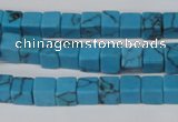 CCU50 15.5 inches 6*6mm cube turquoise beads wholesale