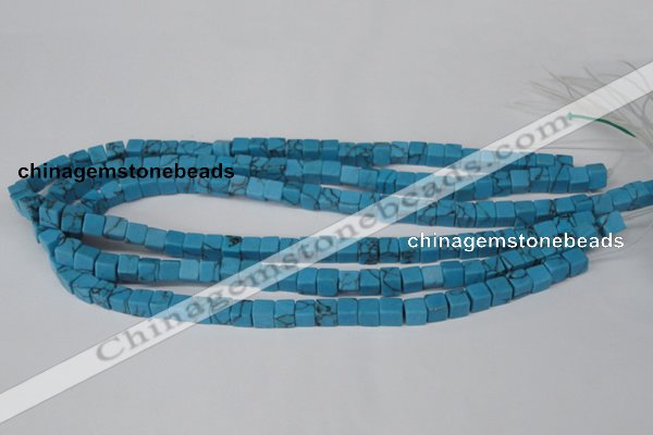 CCU50 15.5 inches 6*6mm cube turquoise beads wholesale