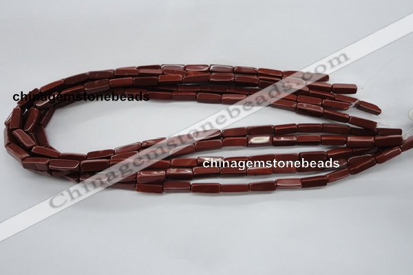 CCU502 15.5 inches 4*13mm cuboid red jasper beads wholesale