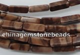 CCU504 15.5 inches 4*13mm cuboid red line jasper beads wholesale